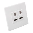 thumbnail image 1 of Placa De Pared De Interfaz Multimedia Cat6 HD, 4K HD Fácil Instalación Placa De Pared Ethernet Profesional De 4 Puertos Gigabit Para Computadoras Para Discos Duros, 1 of 7