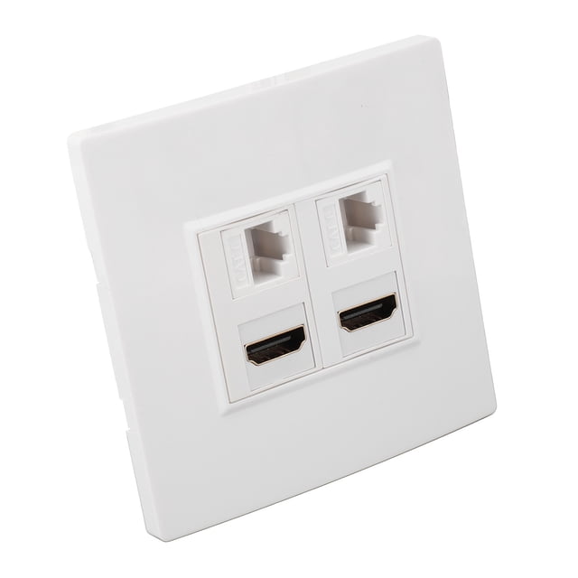 Placa De Pared De Interfaz Multimedia Cat6 HD, 4K HD Fácil Instalación Placa De Pared Ethernet Profesional De 4 Puertos Gigabit Para Computadoras Para Discos Duros