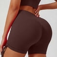 thumbnail image 5 of felwors High Waisted Yoga Shorts Ruched Drawstring Tummy Control Lifting Athletic Running Coffee for Size S, 5 of 5