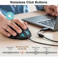 thumbnail image 5 of Ergonomic Wired Trackball Mouse with 34mm Ball, Silent Buttons, 4 DPI Settings, Mac/Windows Compatible, Black, 5 of 5