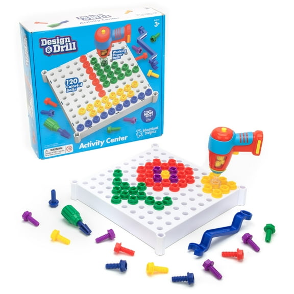 Educational Insights Design and Drill Activity Center, STEM Construction Toy, Ages 3