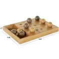 thumbnail image 3 of DecMode 12" x 2" Brown Wood Tic Tac Toe Game Set with 9 Balls, 1-Piece, 3 of 9