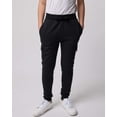thumbnail image 2 of Real Essentials 3 Pack: Boys' Cotton Fleece Cargo Joggers Athletic Sweatpants - Kids Casual Sports Pants Pockets (Ages 6-16), 2 of 6