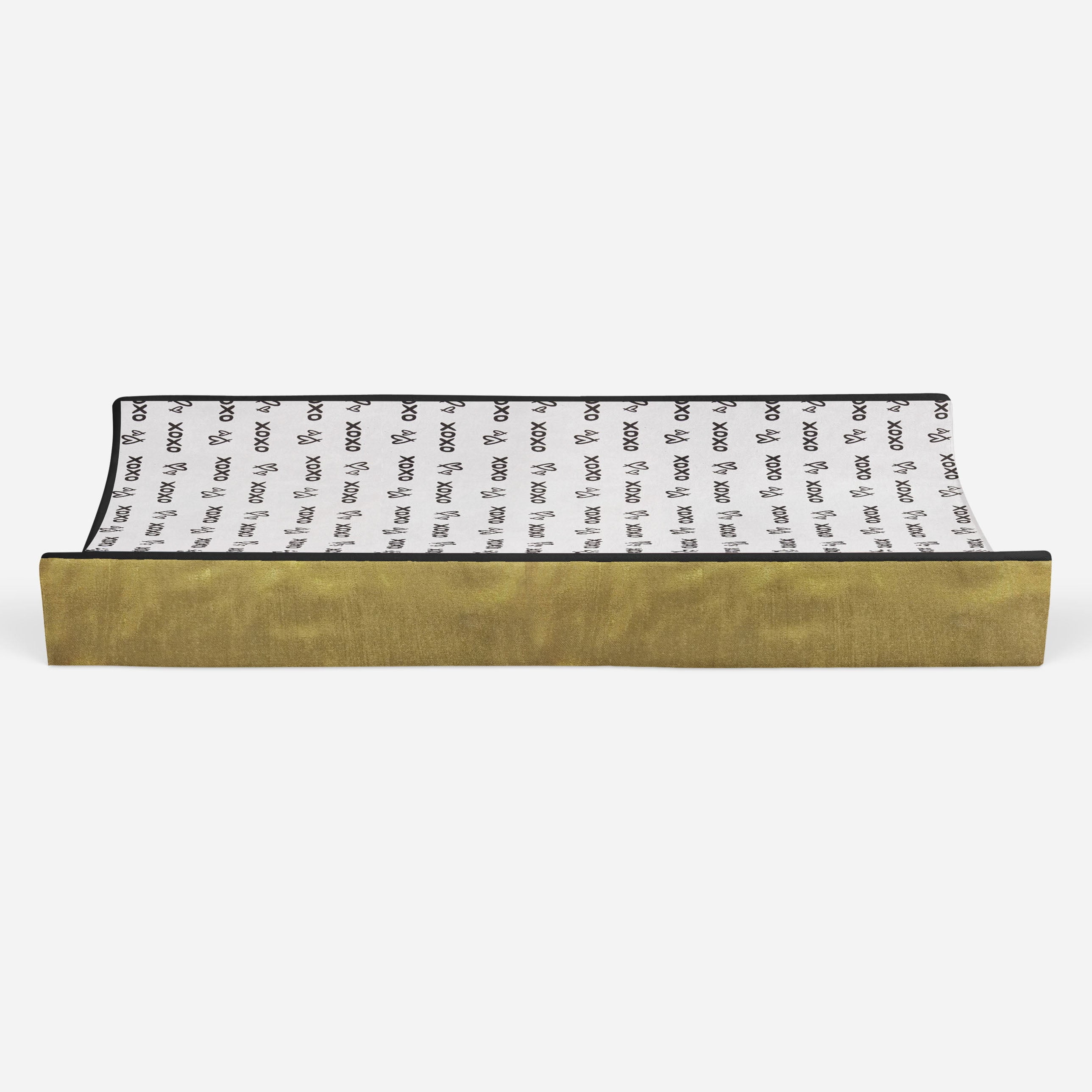 Bacati - Love Aztec Black/Gold Neutral Quilted Changing Pad Cover