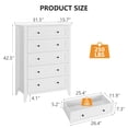 thumbnail image 2 of 2 Pack Modern 5 Drawers Dresser for Bedroom, Tall Wood Chest of Drawers for Clothes, Big Storage Dressers Organizer with Gold Handles & Deep Drawers, Living Room, Closet, Hallway, 2 of 9
