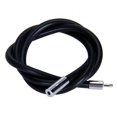 thumbnail image 1 of Cadena de Collar de Cordón de Caucho Negro de 3 Mm de Ancho para Hombre Broche de Tono Plateado 12-26 Pulgadas, 1 of 5