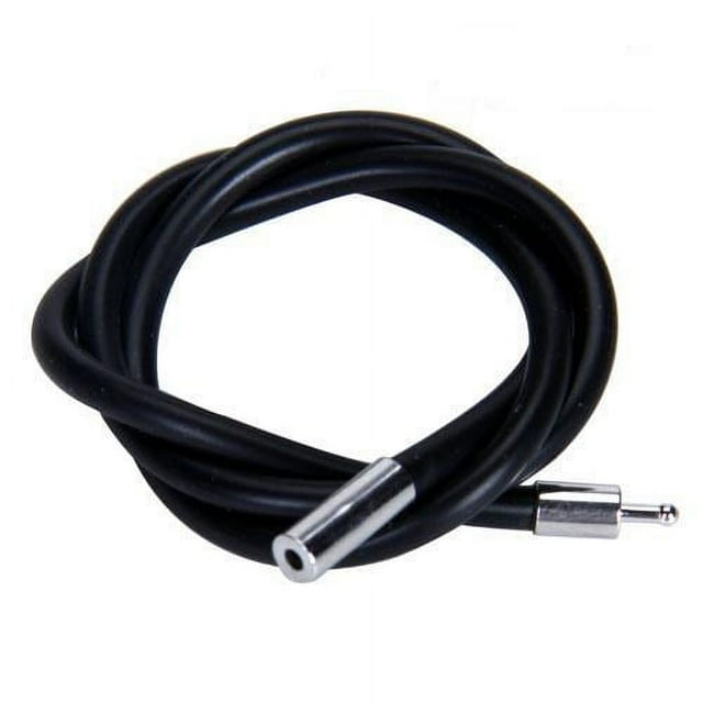 Cadena de Collar de Cordón de Caucho Negro de 3 Mm de Ancho para Hombre Broche de Tono Plateado 12-26 Pulgadas