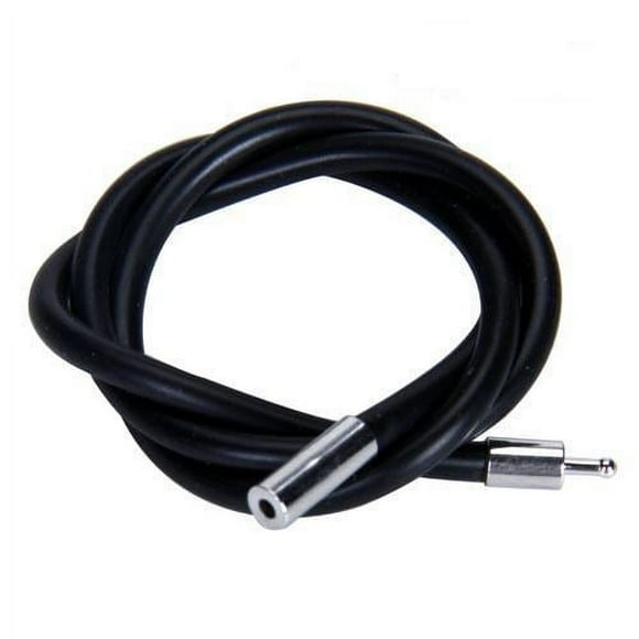 Cadena de Collar de Cordón de Caucho Negro de 3 Mm de Ancho para Hombre Broche de Tono Plateado 12-26 Pulgadas