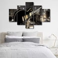 thumbnail image 3 of TISHIRON 5PCS Framed Music Theme Canvas Wall Art Set,50"x24" Guitar and Cityscape Wall Canvas Art Decor, 3 of 7