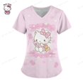 thumbnail image 3 of Uniforme de enfermera con estampado de Hello Kitty para mujer, Blusa de manga corta con dibujos animados para trabajo, uniforme médico, Top Y2K, 3 of 4