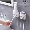 thumbnail image 2 of Toothbrush Holder, Dustproof Wall Mounted Convenient Toothpaste Squeezer Toothpaste Dispenser, Automatic Electric Tooth Pastetooth Dispenser Squeezer for Bathroom, 2 of 8