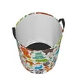 thumbnail image 3 of Balery Animals Round Laundry Basket with Handles Waterproof Freestanding Laundry Hamper for Clothes Toys in the Dorm and Family-Medium, 3 of 8