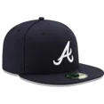 thumbnail image 2 of Men's New Era Navy Atlanta Braves Road Authentic Collection On-Field 59FIFTY Fitted Hat, 2 of 9