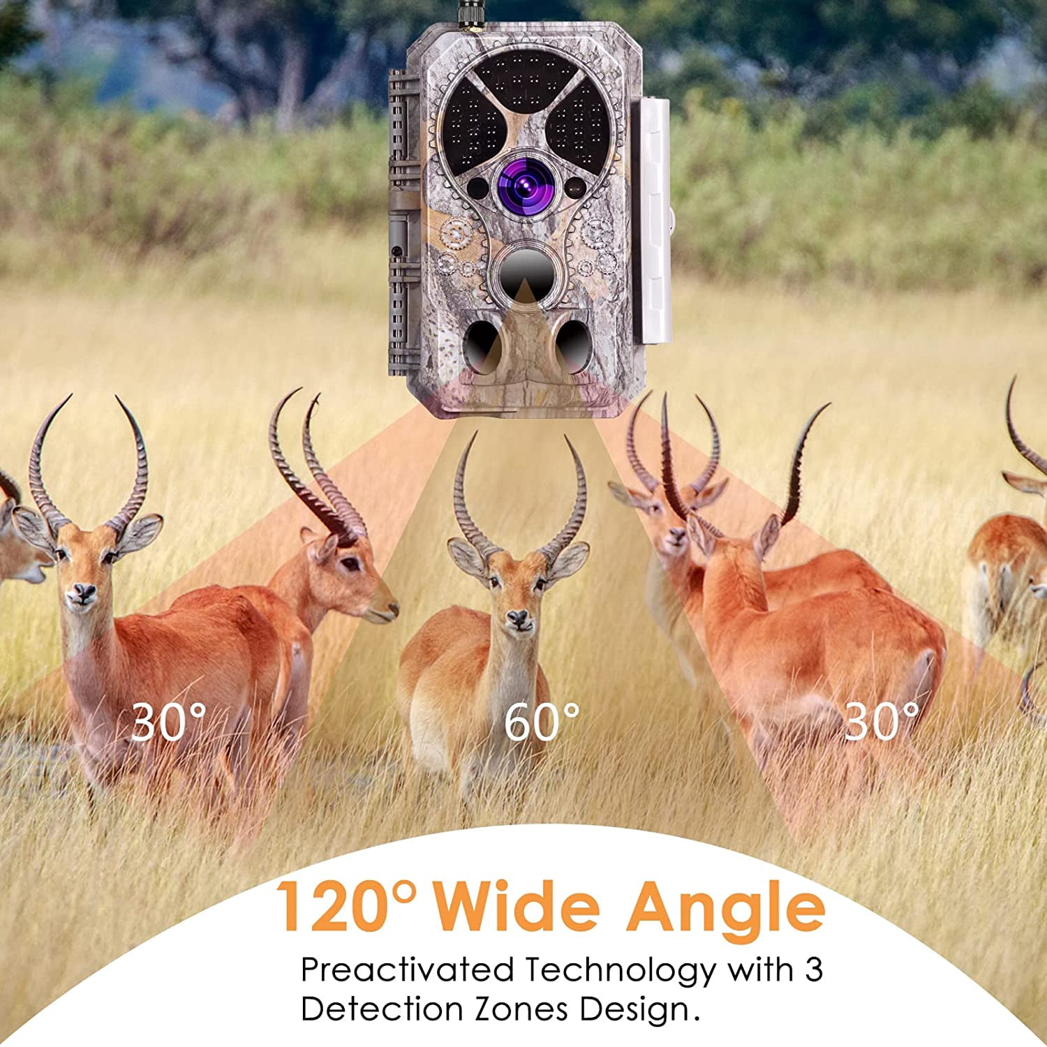 Bluetooth Wireless WiFi Game Trail Camera & Wildlife Deer Hunting Security Camera 32MP Picture 1296P Video Motion Activated Night Vision 100ft Black Flash Infrared 0.1s Trigger Speed IP66 Waterproof