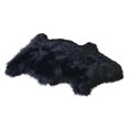 thumbnail image 5 of Soho Luxurious Faux Sheepskin Pelt Black Shag Area Rug or Runner, 5 of 5