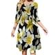 thumbnail image 1 of Vestido elegante y dulce con estampado de plumeria en amarillo sobre negro para mujer, estilo coreano kawaii, con cuello cuadrado y flores tropicales, estilo Aloha Plumeria, 1 of 6