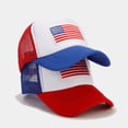 thumbnail image 3 of DizeyBoyo American Flag Hat Adjustable Fit Unisex Hat, Red, 3 of 5