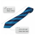 thumbnail image 5 of Striped Necktie for Men Deep Blue Cerulean Stripes Ties for Business Suit Jacket Extra Long 63", 5 of 7