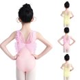 thumbnail image 3 of Baby Girl Romper Comfortable Solid Sleeveless Square Neck Girls Strap Dance Jumpsuit Kids Stage Training Performance Outfit, 3 of 8