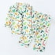 thumbnail image 2 of Odeerbi 1-8 Años Niños Niñas Pijama de Satén Con Solapa Dentada Camisa de Manga Larga Conjunto de Pantalones Suave Estampado de Rayas Pijama de Dos Piezas, 2 of 9