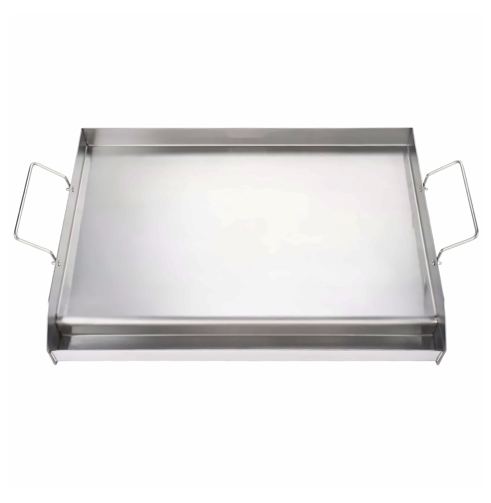 Stovetop Griddle 23.5x16", Pre-Seasoned Stainless Steel, Double Burner Pan, Non-Stick, BBQ Grill Compatible, Oil Groove, Family Cooking