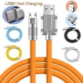 thumbnail image 2 of 120W 6A USB Type C Cable Super Fast Charger Cord Quick Charge USB C Cable For IOS iPhone Samsung Xiaomi Huawei Oneplus POCO OPPO Black For Type C 2m, 2 of 6
