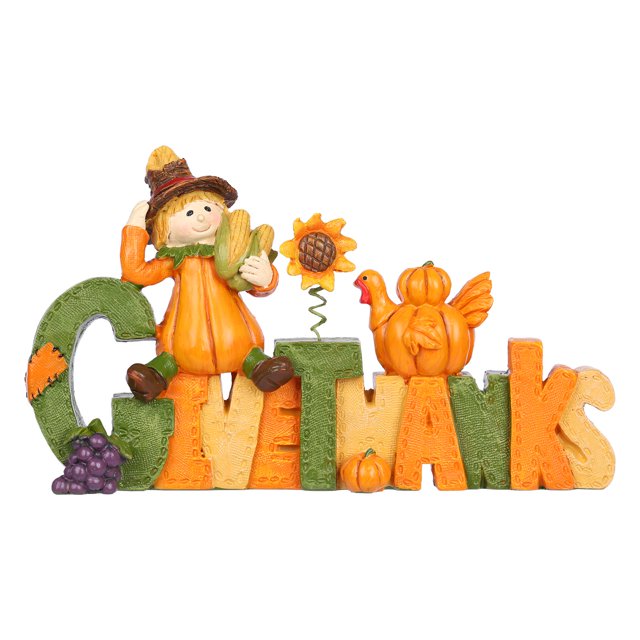 Tomfeel Thanksgiving Harvest Decor Otoño Regalo GIVETHANKS Adorno Escultura de resina de m Carevas Escultura de resina