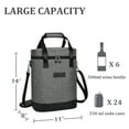 thumbnail image 6 of Tirrinia 6 Bottle Wine cooler bag - Insulated Padded Portable Versatile Wine Carrier Tote Bag for Travel, BYOB Restaurant, Wine Tasting, Party, Christmas Gift for Wine Lover, Grey, 6 of 7