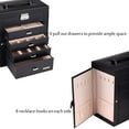 thumbnail image 5 of Ktaxon Large Jewelry Organizer Leather Jewelry Box Lockable Mirrored Storage Case Black, 5 of 7