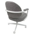 thumbnail image 2 of Pemberly Row Swivel Tilt Dining Caster Chair with Arms in Gray Fabric on White, 2 of 2