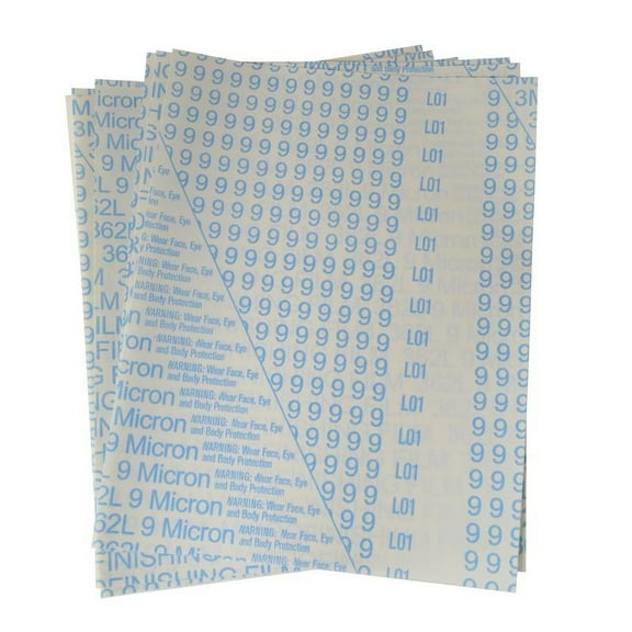 10/Pk 8-1/2" x 11" 3M Imperial Micro-Finishing Film 9 Micron 1200 Grit Jewelry Making Abrasive Wet or Dry Polishing Sheets - ABRS-0003