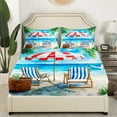 thumbnail image 3 of Erosebridal Ocean Beach Sheet Set Twin,Summer Holiday Bedding Sets Twin Size,Marine Decor,Breathable,3pcs, 3 of 7