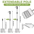 thumbnail image 2 of Extendable Metal Cat Litter Scoop, Long Handle Stainless Steel Litter Sifter, Adjustable 21-39 inch Cat Poop Scooper for Kitty Litter Boxes, Chicken Coop, Sand, 2 of 7