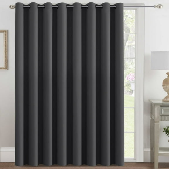 H.VERSAILTEX Blackout Curtain for Patio Sliding Door, Extra Wide Room Divider Thermal Insulated Curtains for Living Room (Charcoal Gray, 100" x 96", 1 Panel)