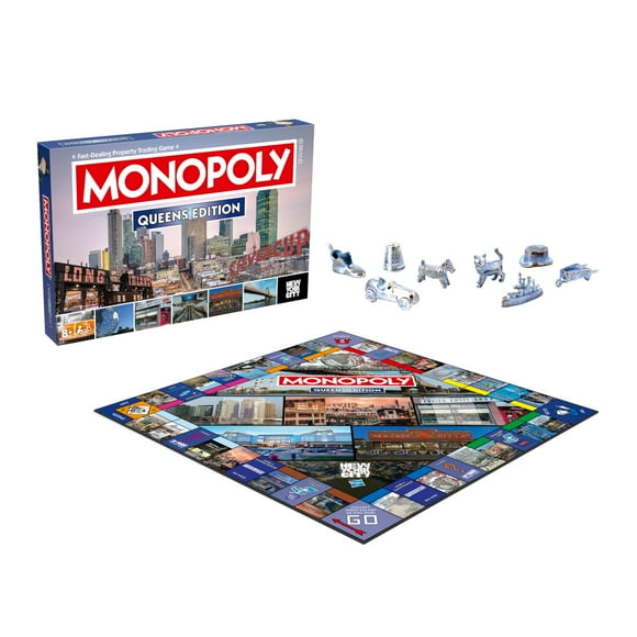 Juego de mesa Monopoly Queens NY Edition para niños de 8 años en adelante