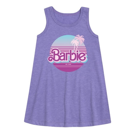 

Barbie - Palm Trees - 90 s Retro Style - Toddler and Youth Girls A-line Dress