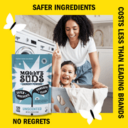 Mollys Suds Laundry Detergent Powder for Sensitive Skin, 70 Loads (Unscented)