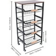 thumbnail image 2 of MONIPA 4 Tier Slim Organization Basket Cart Metal with Casters Storage Rack for Kitchen, Pantry, Laundry, 2 of 7