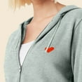 thumbnail image 5 of Dalix Pixel Heart Embroidered Fleece Zip Washed Hoodie Cold Fall Winter Women in Sage M Medium, 5 of 5