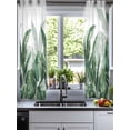 thumbnail image 2 of Palm Leaves Tropical Sheer Curtains 39 Inch Length 2 Panels Set for Living Room/Bedroom, Green Botanical Summer Kitchen Curtains Grommet Semi-Sheer Curtains Drapes Voile Window Treatments 27.5"x39"x2, 2 of 7
