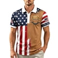 thumbnail image 5 of LTTVQM Polo Shirts for Men Summer 250th Anniversary USA Shirt Flag Print Shirts Patriotic 1776-2026 Short Sleeve 4th of July Outfits Brown 3XL, 5 of 7