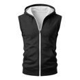 thumbnail image 6 of RUTAYY Men's Sleeveless Zip Up Hoodie Drawstring with Pocket Solid Color Casual Vest Sweatshirt Black, 6 of 6