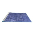 thumbnail image 2 of Ahgly Company Machine Washable Indoor Square Oriental Blue Industrial Area Rugs, 8' Square, 2 of 4