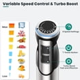 thumbnail image 6 of 1800W Immersion Blender Handheld 4-in-1 Hand Blender Stick for Ice Crushing Smoothie,  , Soup, 8 Speed Hand Mixer Turbo Boost Stainless Steel  with Whisk, , Beaker, 6 of 6