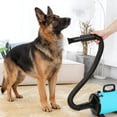 thumbnail image 6 of Hidpriva 2800W Dog Hair Dryer Quick Dry Noise Reduction Pet Hair Dryer Home Use Professional Stepless Adjustable Speed Spring Hose 4 Nozzles Dog Blow Dryer for Grooming with Heater, Blue, 6 of 6