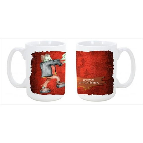 Little House of Horrors with Frankenstein Halloween Dishwasher Safe Microwavable Ceramic Coffee Mug 15 oz.