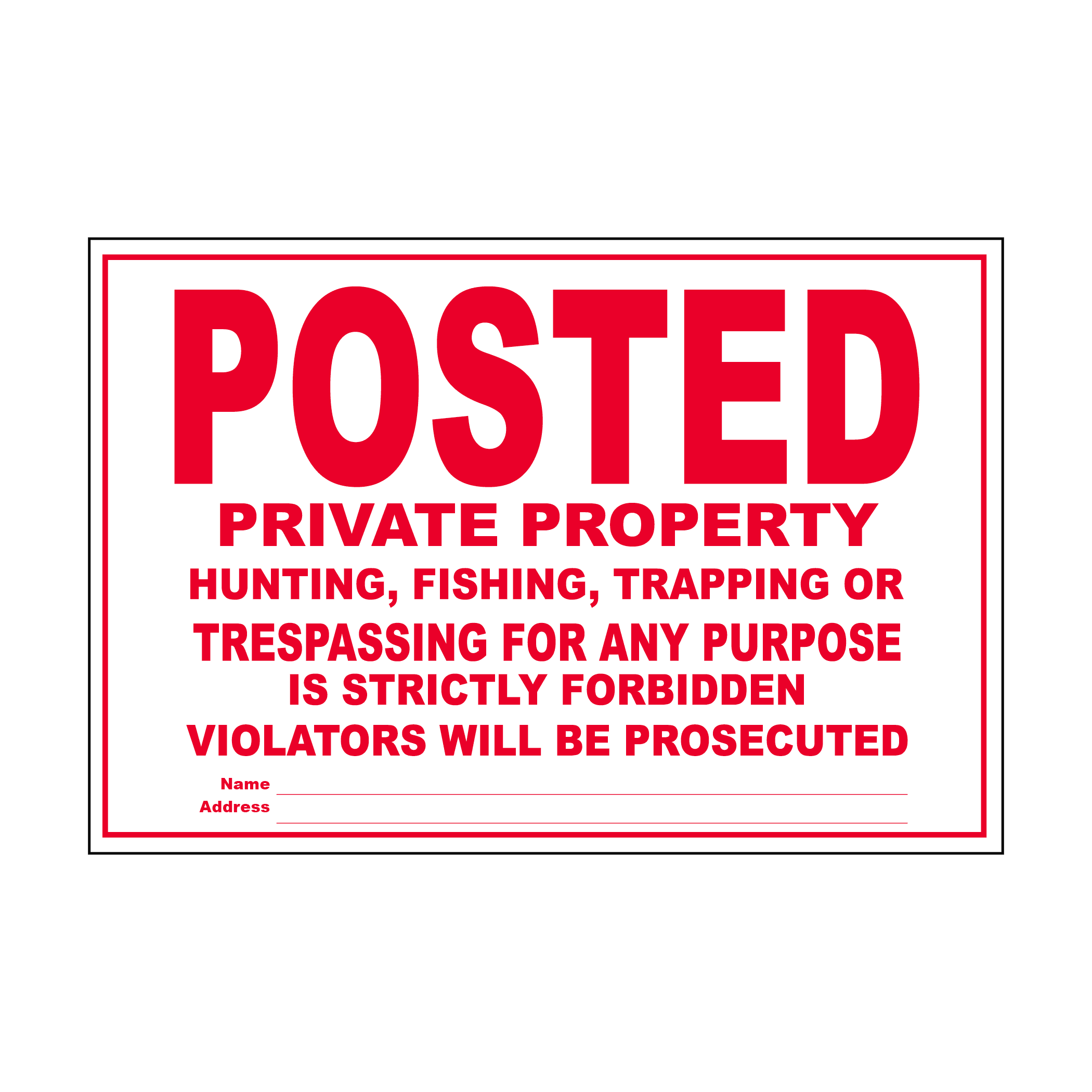 Lot of 10 Signs Posted Private Property No Hunting No Trespassing TYVEK SIGNS 