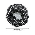thumbnail image 2 of 1 Pc Dama Doble Capa Gorro de Ducha con Puntos para Baño Vacaciones Viaje Negro Blanco Satén PEVA, 2 of 3