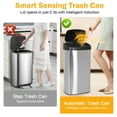thumbnail image 4 of Automatic Trash can 22 Gallons Garbage Can Large Kitchen Trash Can  Stainless Steel   Trash can with Lid for Kitchen, Home, Office, Silver, 4 of 7