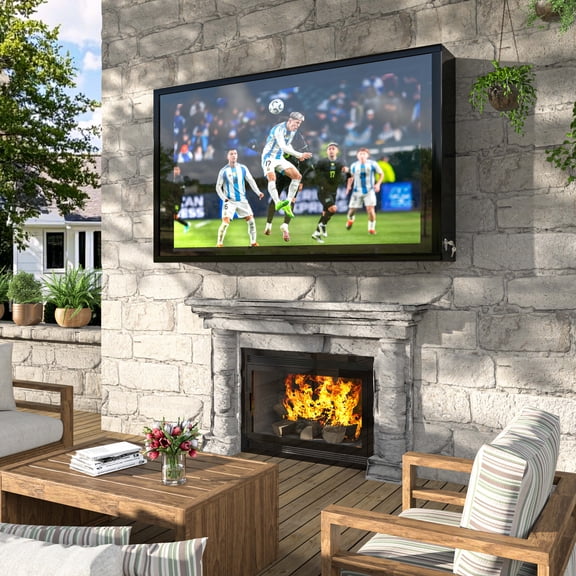 VEIKOUS 53" Outdoor TV Enclosure W/ Anti-Theft Lock & Full-Motion Bracket, Suitable for 26-55'' TVs, Black